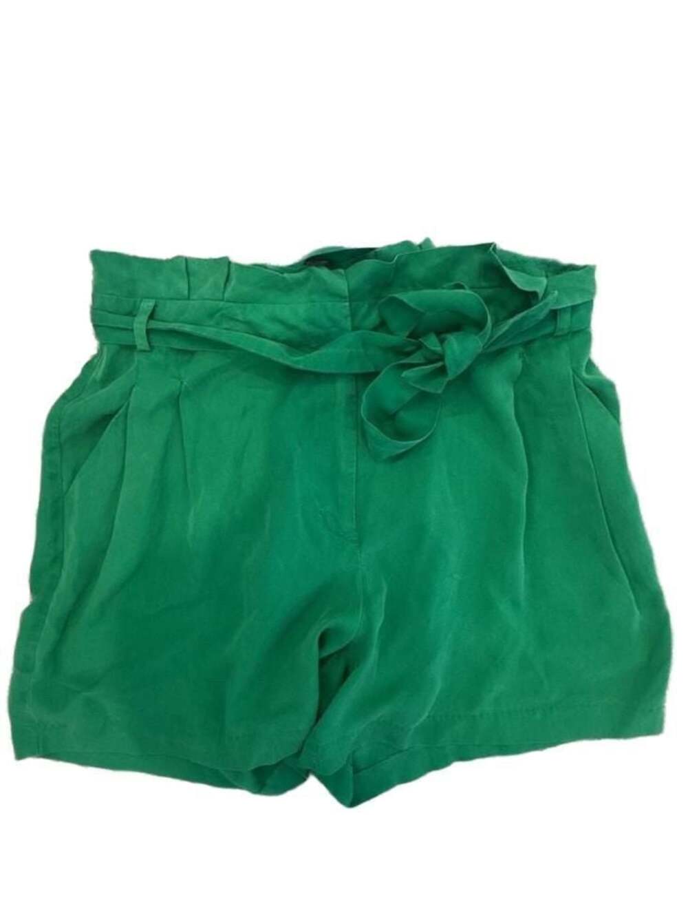 Samsøe Samsøe Green Paper Bag Waist Tie Shorts